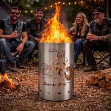 Feuertonne mit Chopper Motiv