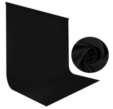 Fotohintergrund Schwarz 1.5x2m Faltbar Stoff Hintergrund für Studio Video Zoom