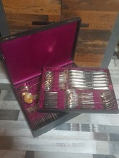 Antiker Besteckkasten BSF 90 Plantura Serie 21 , 108 Teile ca 1920-1930