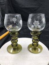 2 Alte Wein Gläser Beerennoppen 0,1l  Weingläser Nuppenstiel, Römer Guter Zust.