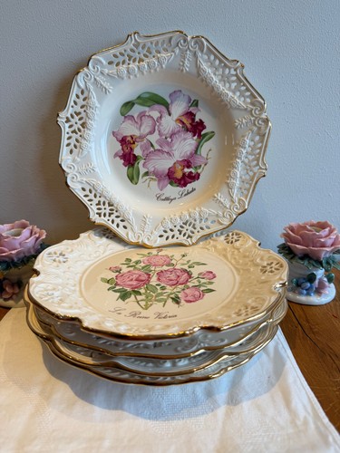 Vintage porzellan teller set - porzellan,