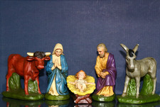 Sehr schönes Krippenfigurenset aus Gips für 12cm Figuren mit hl. Familie