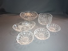Set aus 6 Kristall und Glas Schalen, geschliffen