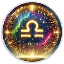  Tierkreiszeichen Kreis - Waage 1oz Silber Farbmünze