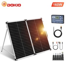 DOKIO Tragbares faltbares Solarpanel-Kit 160W Solarkoffer Caravan Boot Camper