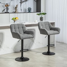 HOMCOM Barhocker 2er-Set Tresenhocker Höhenverstellbar Drehbar im Retro-Design