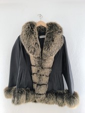 Lahm Leder Jacke mit Echt Fuchs Pelz Gr. 38 Top Zustand