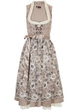 2-tlg Dirndl mit Pailletten-Schürze Gr. 36 bis 54 Beige Damen Trachten Kleid Neu