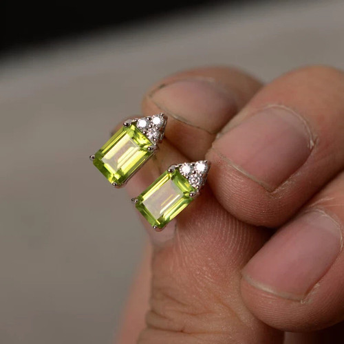 Natürlicher peridot achteck - natürlicher,