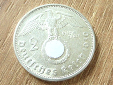 2 Reichsmark 1939, Hindenburg Silber Münze, Nachlass, Dachbodenfund, Kellerfund