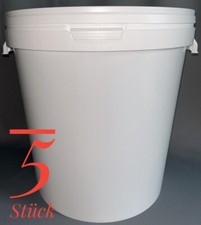5 x Eimer mit Deckel 30 l Liter Weiß Aufbewahrung Lebensmittele Leereimer