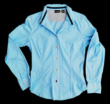 Damen Napapijri Bluse Gr. M Hellblau/Weiß senkrecht gestreift -super