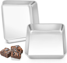 Quadratische Auflaufform 2er Set, Edelstahl Klein Eckig Kuchenform Backform, Ide