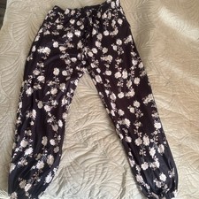 Damenhose 4XL Blumenmuster Schlupfhose  Gummizug
