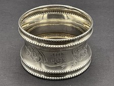 Antiker Serviettenring 800er Silber - um 1900 Initialen "BM"