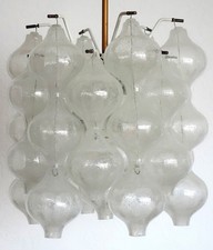 Vintage J.T.Kalmar Tulipan Kronleuchter, Lüster, 6 Flammig