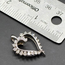 Großer 1 Karat Gold echter natürlicher Diamant Herz Anhänger für Halskette riesiger Charm 4,7 g