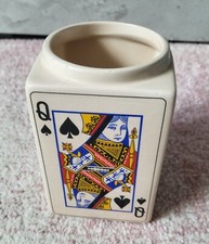 Alter Spielkarten  Aschenbecher Poker aus Keramik ohne Oberteil