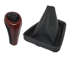Schaltknauf Hebel Holz-Optik 5 Gang Schaltsack Echtleder für BMW E46 E36 E34 E30