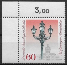 Berlin 1979 ** Mi 606 Straßenbeleuchtung 60Pf vom Eckrand Ecke oben links 01034C