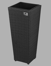 NEU&OVP Pflanzkübel Blumenkübel Polyrattan 28x28x60cm, Anthrazit wetterbeständig