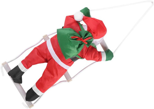 Weihnachtsmann auf leiter - weihnachtsmann,