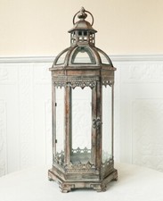 Laterne Windlicht Kuppeldach Kupfer Shabby Landhaus Vintage Metall Gr.S 50cm