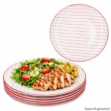 6er Set Speiseteller rot