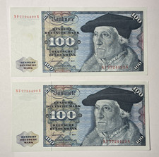 2  X 100 DM Scheine BRD D-