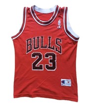 Michael Jordan 90s Champion Chicago Bulls Jersey Trikot NBA rot Vintage Sz. M