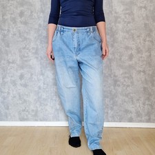 Röhrenjeans Damen Jeans Hose 48 4XL Blau Hellblau Nina Vintage 100% Baumwolle 