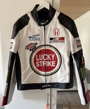 Vintage Mottorad Leder Jacke Michelin+Honda+Brunnotti  Motorrad Jacke in Größe L