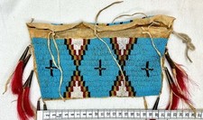 Sioux Lakota Beutel Tipi Medizin Hirschleder Stickerei Indianer Nordamerika 