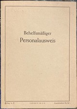 Behelfsmässiger Personalausweis 1945 Sonderstatus Berlin-West