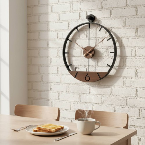 Holz metall wanduhr schwarzer - holz-metall-wanduhr,