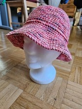 Fischerhut Raffia-Bast * rot * Handarbeit * für kleine Köpfe