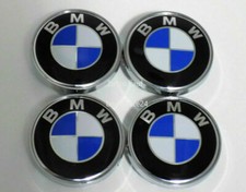 Für 4x 60mm  BMW Nabendeckel Radnaben Abdeckung Blau/Weiß NEU/