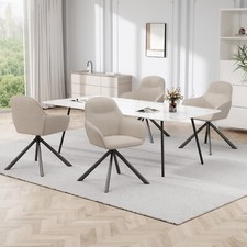 Drehstuhl Esszimmer Beige mit Armlehne esszimmersthüle 2er Set Küchenstuhl