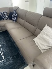 Himolla - Eck-Ledercouch „rauch“ inkl Hocker (gebraucht)