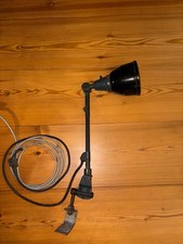 Alte Werkstattlampe Midgard Lampe Bauhaus Design Auma Fischer m. Emaileschirm  
