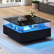 Couchtisch Hochglanz LED Glas