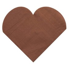 Servietten herz braun 20 - ,