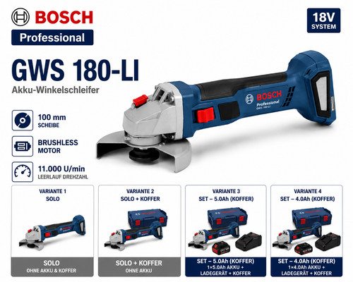 Bosch professional gws 180 - professional, 180-li