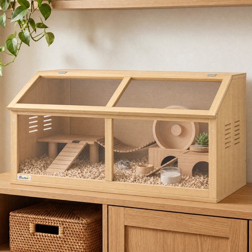 Pawhut hamsterkäfig holz - hamsterkäfig,
