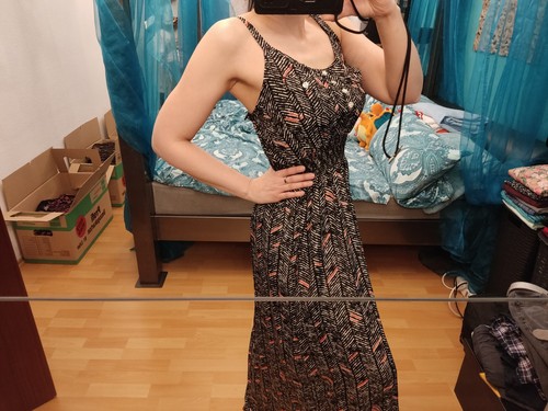 Apricot maxikleid exotik - apricot,