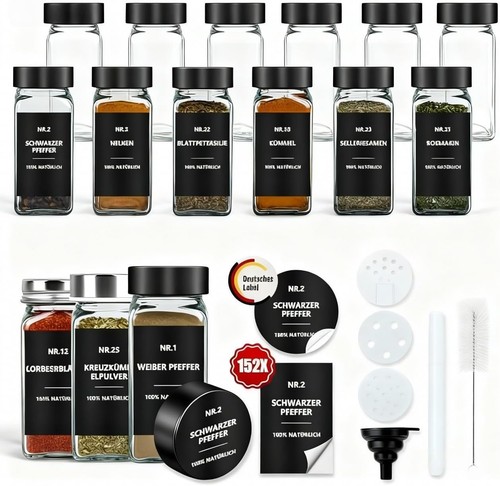 Gewürzgläser set eckig - set, 120ml