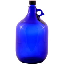 Blaue glasflasche liter - liter, für