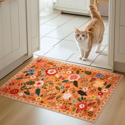 Blumenteppich vintage boho - blumenteppich,