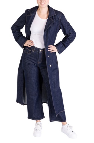 Blue monkey jeans trenchcoat - blue,