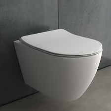 Alpenberger Spülrandloses Wand-WC Toilette mit Nano Hänge-WC passend Geberit Bad